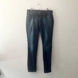 Gap 1969 Premium Skinny Jeans Dark Wash Ankle Button Detail Womens Size 6/28R